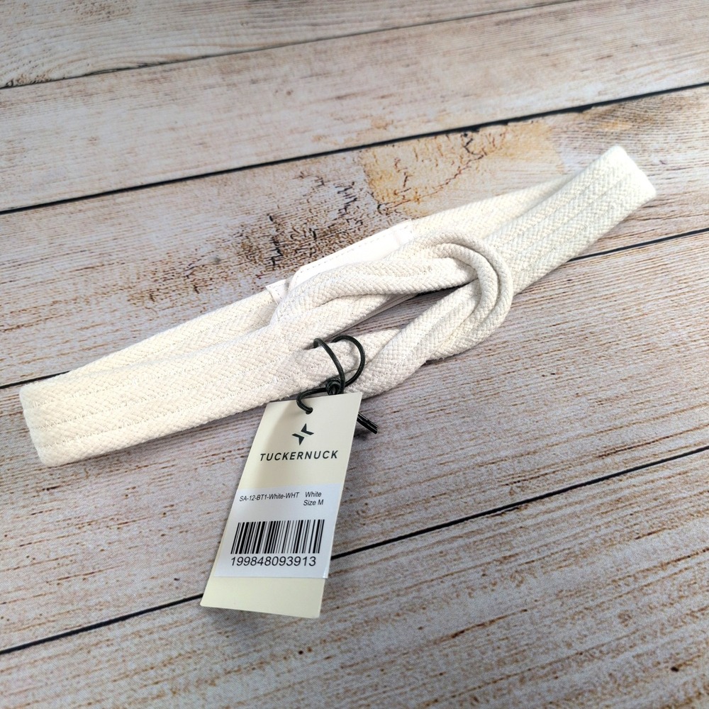 Tuckernuck White Nautical Rope Knot Belt Gold Snap Closure White M